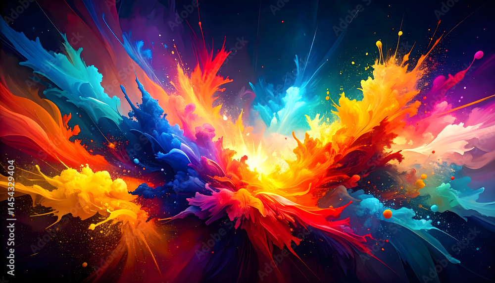 Poster abstract colorful exploded wallpaper explosion of vibrant hues and dynamic energy in a stunning disp