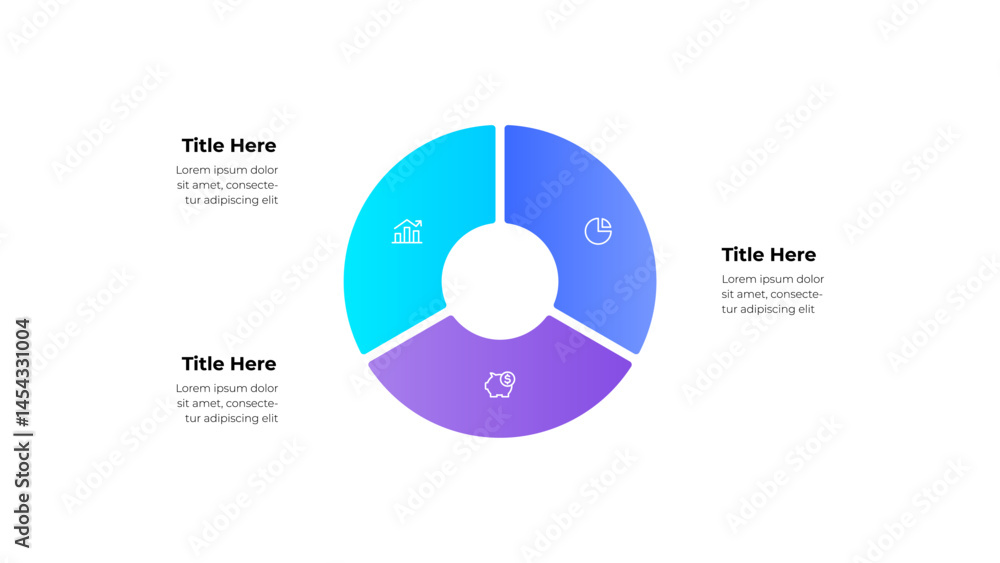 Poster Modern Business Infographic With Segmented Circular Chart and Icons