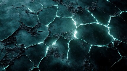 Textured surface with glowing cracks.
