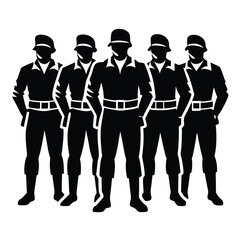 Group-of-soldier-standing-together 