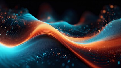 Abstract Glowing Waves Background with Smooth Neon Flow