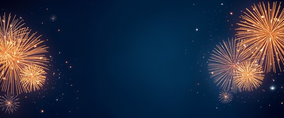 Silvester 2026 New Year&rsquo;s Eve Party Banner &ndash; Fireworks Night Sky Panorama