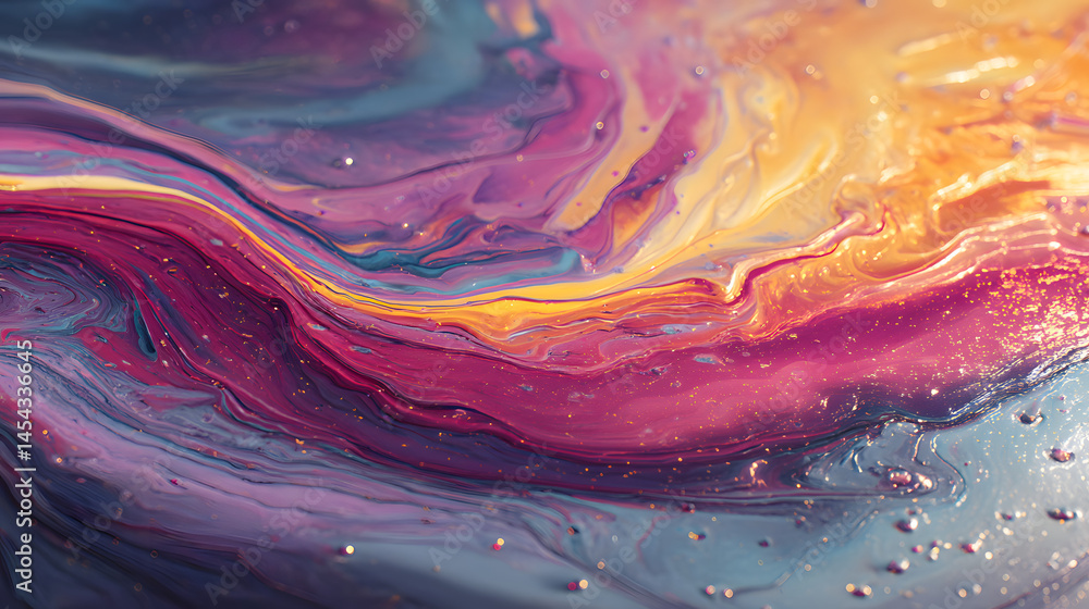 Poster dynamic fluid abstract art effect the abstract texture created with mixing colorful liquids backgrou