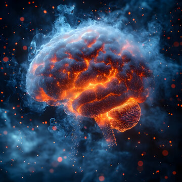 Exploding Fiery Brain in Space (Creativity/Stress)