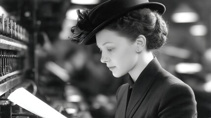 Milliner carefully crafting a stylish hat at a workshop in the early 1900s