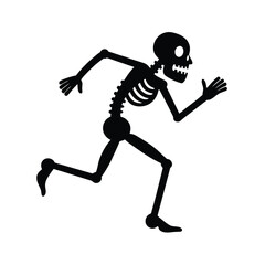 Running Skeleton Halloween Illustration
