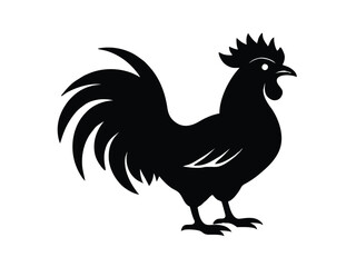 Black Rooster Silhouette Illustration