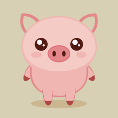 Adorable Cartoon Pig Illustration Cute Pink Piglet