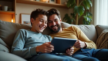 young man watching tv
