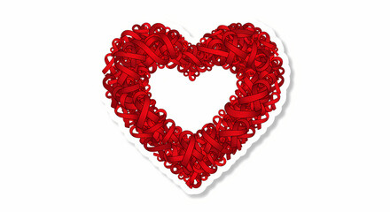 Fototapeta premium Red Heart Shape Design Valentines Day Love Graphic