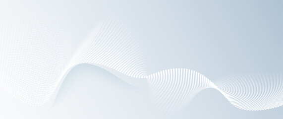 Vector abstract wave line pattern and dot line particle on white, gray color background. Modern graphic design. Flowing halftone, gradient curve shape for data futuristic, technology background