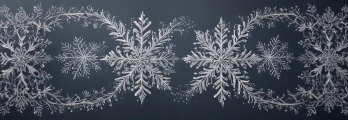 Elegant vector snowflakes, intricate design, winter border ,  elegant,  abstract
