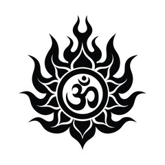 Om Symbol in Fire and Gold