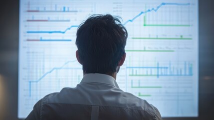 Project manager presenting roadmap on projector