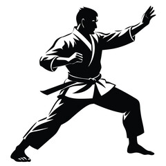 Karate-martial-art-vector-silhouette. 
