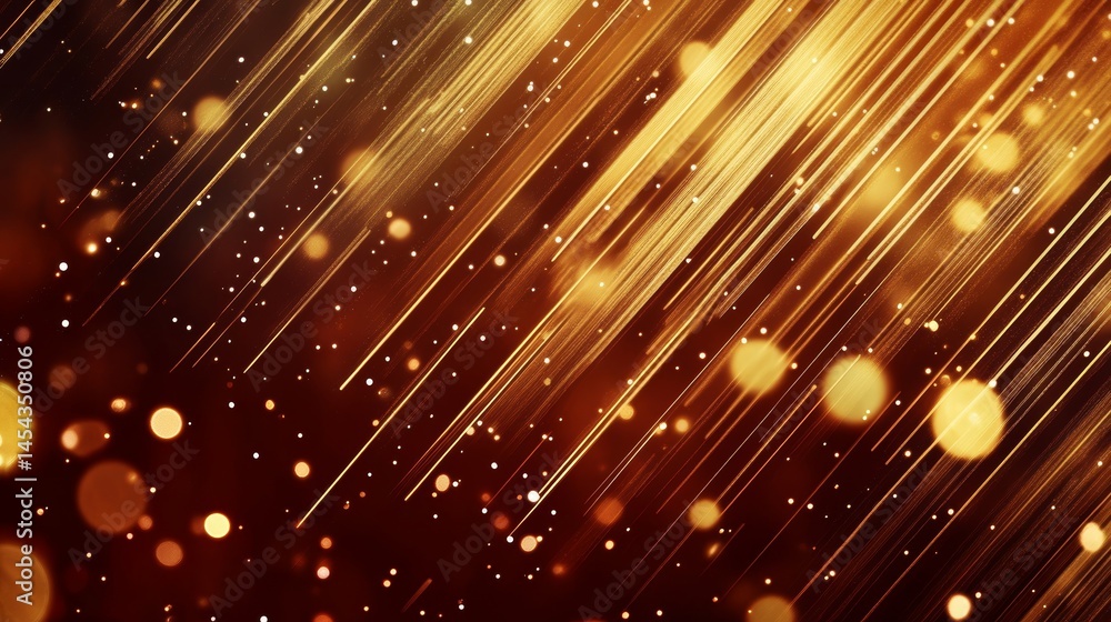 Poster futuristic 4k abstract background with glowing tech lines and dots in three-dimensional perspective,