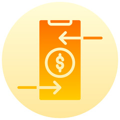 exchange money online vector round gradient icon