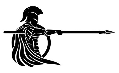 Spartan with spear and shield