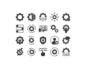 Simple set of settings icons Contains such Icons as control, management, Options