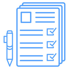 exam icon blue style
