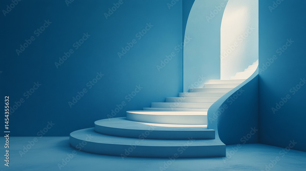 Poster a clean blue gradient backdrop intended as a minimal studio background for showcasing artwork or pro