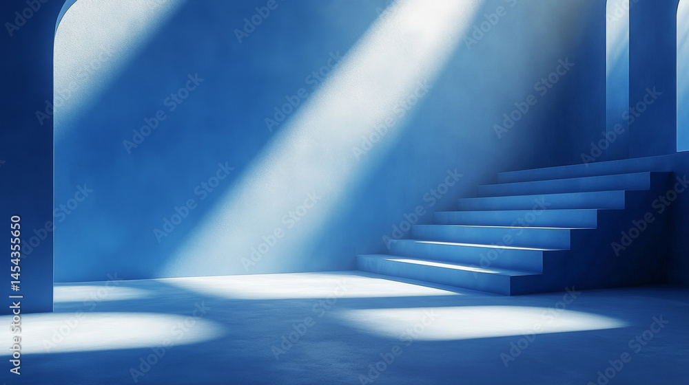 Poster a clean blue gradient backdrop intended as a minimal studio background for showcasing artwork or pro