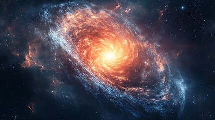 Obraz premium A vibrant spiral galaxy in the vastness of space.