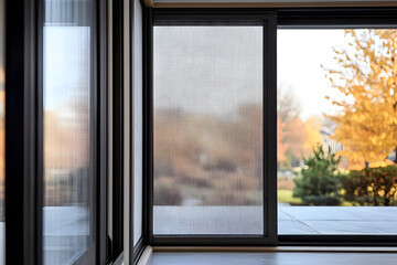 Naklejka premium Sliding window with mosquito screen