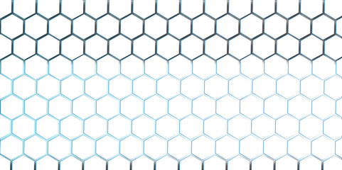 Naklejka premium Blue hexagonal grid design, a seamless geometric vector pattern with a honeycomb texture, creates a modern technology wallpaper illustration