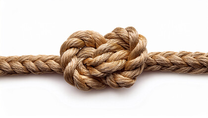 eight rope knot isolated on white