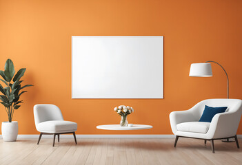 Modern design home interior and mock up frame
