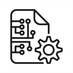 Data Preprocessing simple line icon