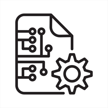 Data Preprocessing simple line icon