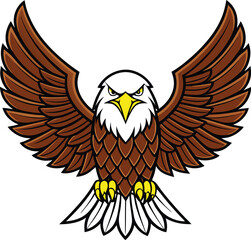 Obraz premium Bold Flying Eagle Illustration with Outstretched Wings