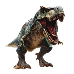 Naklejka premium Cartoon Dinosaur Roaring at Sky Isolated on Transparent Background