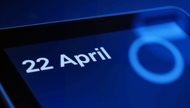 Earth Day Calendar Date on Smartphone Screen