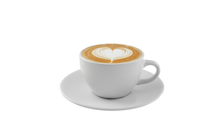 Latte Art Heart in White Cup