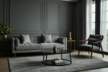 modern living room with fireplace