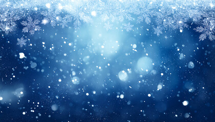 Mystical winter background featuring snowflakes and falling snow effect