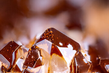 Quartz covered by Goethite with quartz growing on top (ingoing formation of a phantom). Specimen...