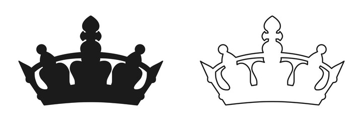 crown icon vector. flat crowns with filled and line style design
