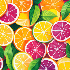 Citrus Fruit Slices Background