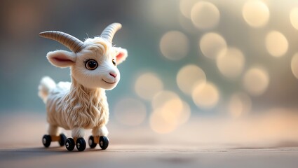 Adorable Goat on Rollers: A Whimsical 3D Render