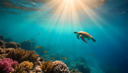 Fototapeta premium underwater scene with coral reef
