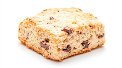 baked scone on white background