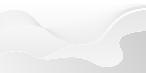 Abstract Clean White Wave Background with Smooth Gradient Layers