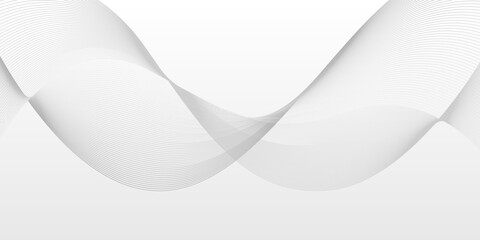 Abstract Clean White Wave Background with Smooth Gradient Layers