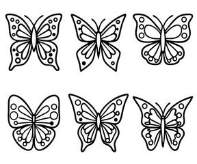 Obraz premium Butterfly Silhouette Vector Collection – 9 Stylized Insect Designs isolated on transparent background 