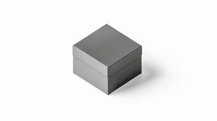 Black Present Box Isometric on White Background