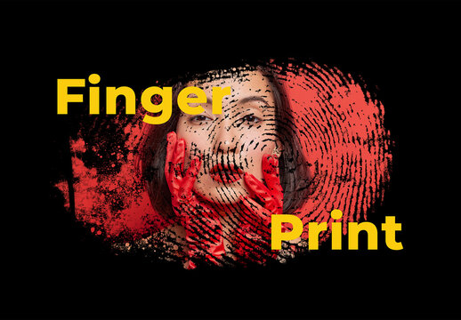 Photo Mockup With Fingerprint Shape